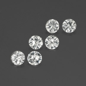 캐럿 천연 화이트 지르콘 보석, 라운드 컷, 4.56 mm, VS