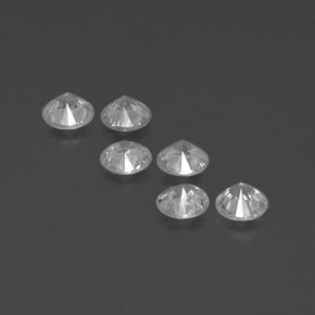 캐럿 천연 화이트 지르콘 보석, 라운드 컷, 4.56 mm, VS