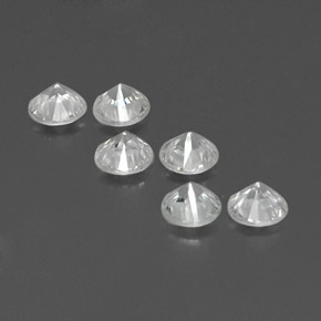 캐럿 천연 하얀색 지르콘 보석, 라운드 컷, VS