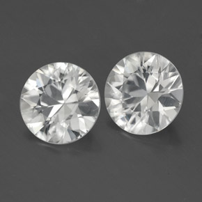 캐럿 천연 화이트 지르콘 보석, 라운드 컷, 6.98 mm, VS