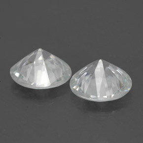 캐럿 천연 화이트 지르콘 보석, 라운드 컷, 6.98 mm, VS
