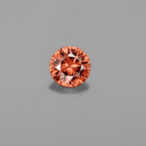 0.71캐럿 천연 로즈 오렌지 지르콘, 라운드 컷, 5.12 mm, VVS