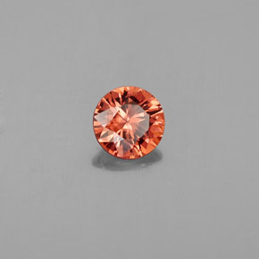 0.71캐럿 천연 로즈 오렌지 지르콘, 라운드 컷, 5.12 mm, VVS