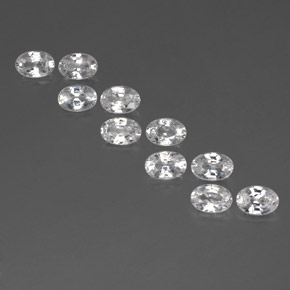 7.44캐럿 천연 화이트 지르콘 보석, 타원형 컷, 6.1×4.2 mm, VS
