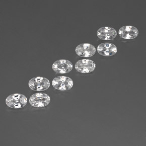 7.44캐럿 천연 화이트 지르콘 보석, 타원형 컷, 6.1×4.2 mm, VS