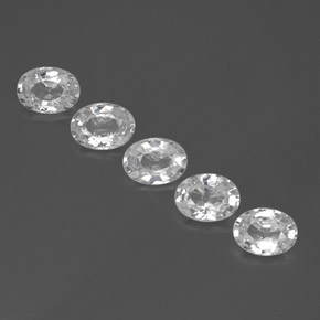 캐럿 천연 화이트 지르콘 보석, 타원형 컷, 7.1×5.2 mm, VVS