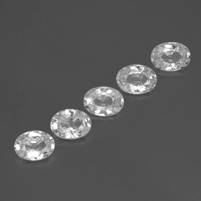 캐럿 천연 화이트 지르콘 보석, 타원형 컷, 7.1×5.2 mm, VVS