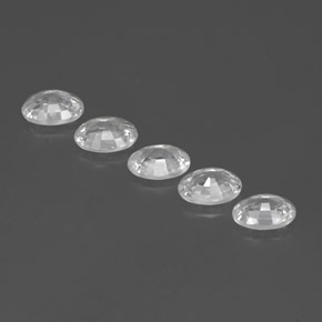 캐럿 천연 화이트 지르콘 보석, 타원형 컷, 7.1×5.2 mm, VVS