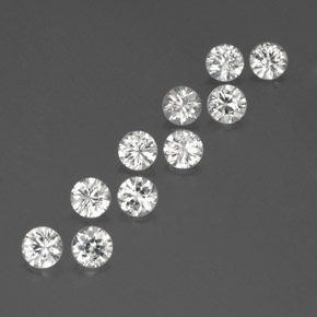 캐럿 천연 하얀색 지르콘 보석, 라운드 컷, VVS-VS