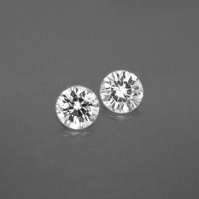 캐럿 천연 화이트 지르콘 보석, 라운드 컷, 4.59 mm, SI