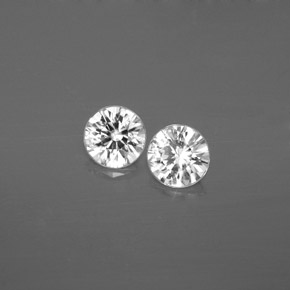 캐럿 천연 화이트 지르콘 보석, 라운드 컷, 4.59 mm, SI