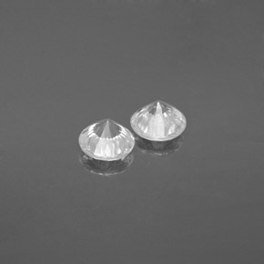 캐럿 천연 화이트 지르콘 보석, 라운드 컷, 4.59 mm, SI