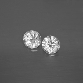 캐럿 천연 화이트 지르콘 보석, 라운드 컷, 4.64 mm, VVS