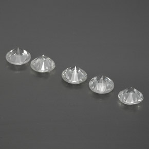 캐럿 천연 하얀색 지르콘 보석, 라운드 컷, VVS-VS