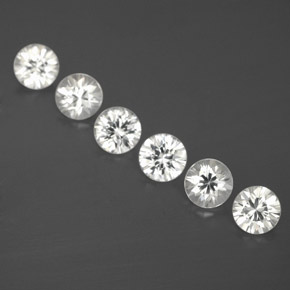 3.15캐럿 천연 화이트 지르콘 보석, 라운드 컷, 4.55 mm, VVS-VS