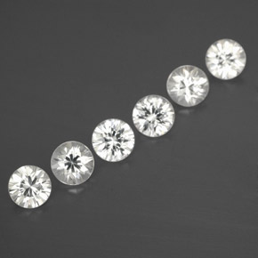 3.15캐럿 천연 화이트 지르콘 보석, 라운드 컷, 4.55 mm, VVS-VS