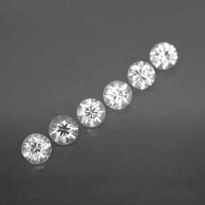 3.36캐럿 천연 화이트 지르콘 보석, 라운드 컷, 4.59 mm, VVS-VS
