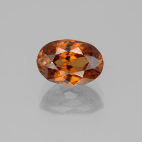 2.45캐럿 천연 붉은빛 오렌지 지르콘, 타원형 컷, 8.5×5.8 mm, VVS