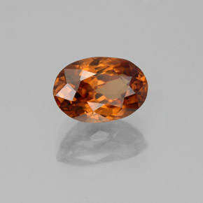 2.45캐럿 천연 붉은빛 오렌지 지르콘, 타원형 컷, 8.5×5.8 mm, VVS