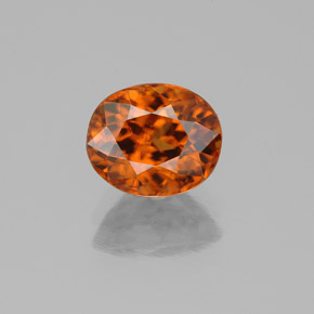 2.48캐럿 천연 앰버 오렌지 지르콘, 타원형 컷, 7.9×6.6 mm, VVS