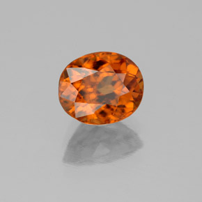 2.48캐럿 천연 앰버 오렌지 지르콘, 타원형 컷, 7.9×6.6 mm, VVS
