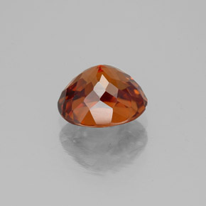 2.48캐럿 천연 앰버 오렌지 지르콘, 타원형 컷, 7.9×6.6 mm, VVS