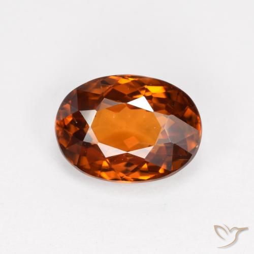 2.19캐럿 천연 붉은빛 오렌지 지르콘, 타원형 컷, 8.3×6.2 mm, VS
