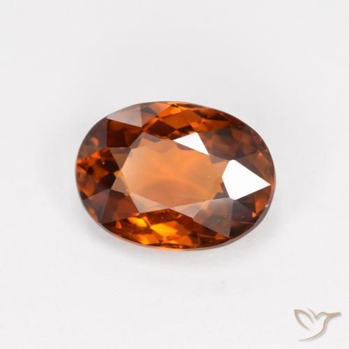 2.19캐럿 천연 붉은빛 오렌지 지르콘, 타원형 컷, 8.3×6.2 mm, VS