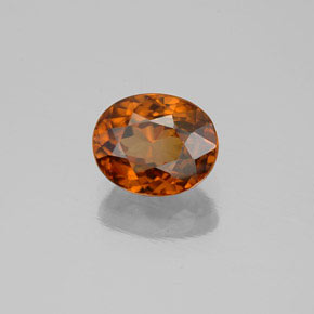 2.20캐럿 천연 붉은빛 오렌지 지르콘, 타원형 컷, 7.7×6.2 mm, VVS-VS