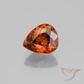 2.04ct 자연스러운 다크 오렌지 지르콘, 배 모양, VVS-VS
