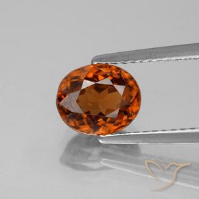 2.38캐럿 천연 딥 오렌지 지르콘, 타원형 컷, 7.8×6.5 mm, VVS-VS