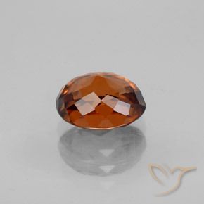 2.38캐럿 천연 딥 오렌지 지르콘, 타원형 컷, 7.8×6.5 mm, VVS-VS
