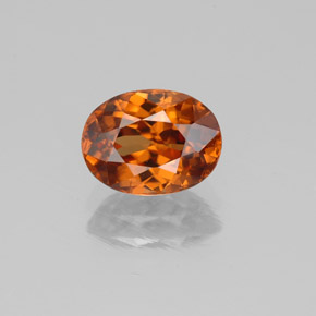 2.21캐럿 천연 파이어 오렌지 지르콘, 타원형 컷, 8.2×6.2 mm, VS