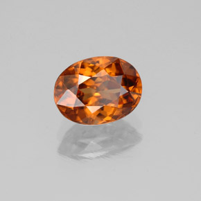 2.21캐럿 천연 파이어 오렌지 지르콘, 타원형 컷, 8.2×6.2 mm, VS