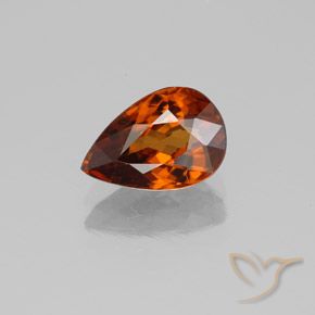 1.96ct 자연스러운 다크 오렌지 지르콘, 배 모양, VS