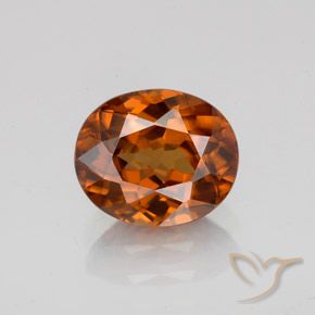 2.11캐럿 천연 미디엄 다크 오렌지 지르콘, 타원형 컷, 7.8×6.5 mm, VVS