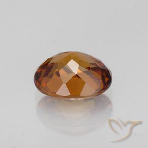 2.11캐럿 천연 미디엄 다크 오렌지 지르콘, 타원형 컷, 7.8×6.5 mm, VVS