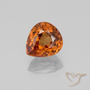 2.08ct 자연스러운 미디엄 다크 오렌지 지르콘, 배 모양, VS