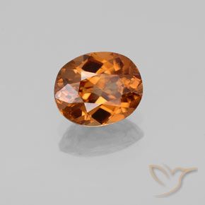 1.85캐럿 천연 딥 오렌지 지르콘, 타원형 컷, 7.6×6.3 mm, VVS-VS