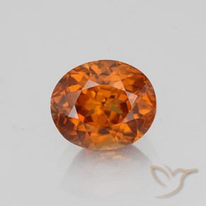 1.78캐럿 천연 파이어 오렌지 지르콘, 타원형 컷, 7×6 mm, VVS-VS