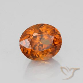 1.78캐럿 천연 파이어 오렌지 지르콘, 타원형 컷, 7×6 mm, VVS-VS
