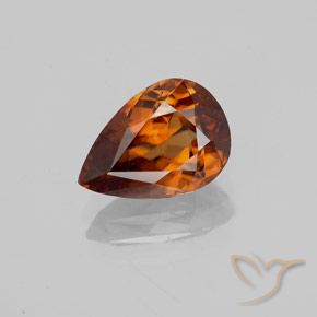 2.05ct 자연스러운 딥 오렌지 지르콘, 배 모양, VVS