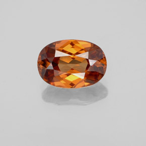 1.98캐럿 천연 딥 오렌지 지르콘, 타원형 컷, 8.6×6 mm, VVS