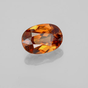 1.98캐럿 천연 딥 오렌지 지르콘, 타원형 컷, 8.6×6 mm, VVS
