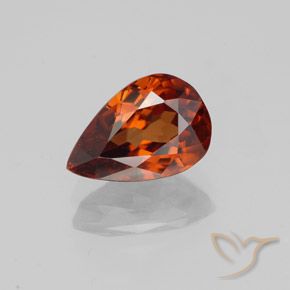 2.17ct 자연스러운 딥 오렌지 지르콘, 배 모양, VVS