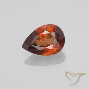 1.87ct 자연스러운 딥 오렌지 지르콘, 배 모양, VVS-VS