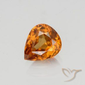 1.36ct 자연스러운 오렌지 브라운 지르콘, 배 모양, VVS