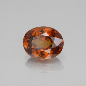 1.99캐럿 천연 딥 오렌지 지르콘, 타원형 컷, 7.8×6.2 mm, VS
