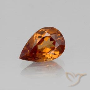 1.71ct 자연스러운 미디엄 다크 오렌지 지르콘, 배 모양, VVS