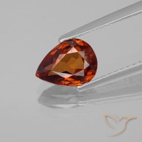 1.87ct 자연스러운 붉은 오렌지 지르콘, 배 모양, VVS